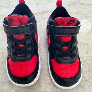 Nike Red and Black High-Top Sneakers